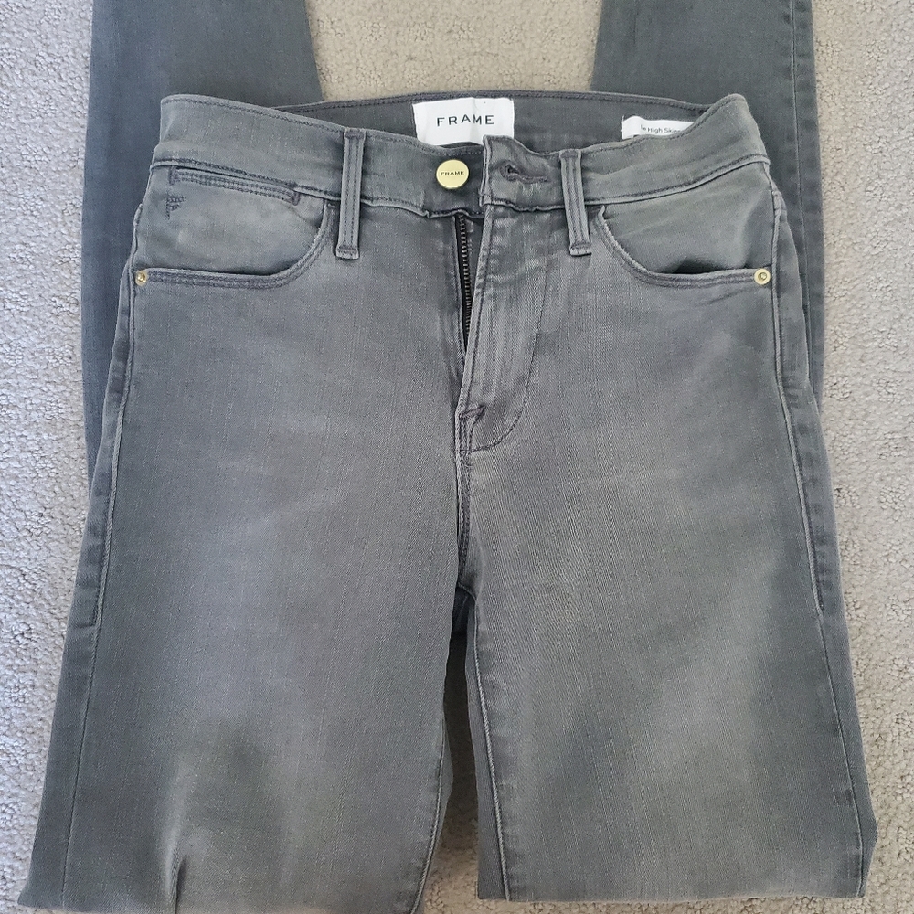 Frame Le High Skinny jeans size 24 in color Smiths grey new without tags